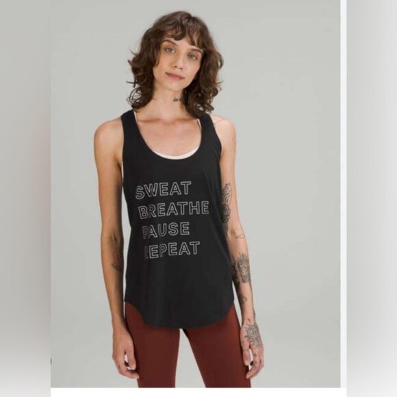 Lululemon Tank Sweat breath pause repeat - Picture 1 of 5